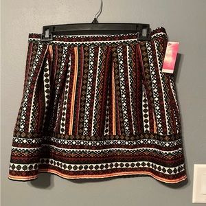 Xhilaration Skirt Juniors Size L Quilted Tribal Print - NWT